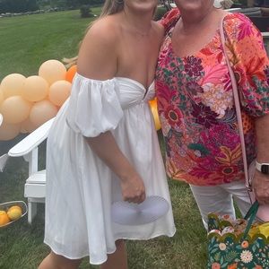 White strapless dress